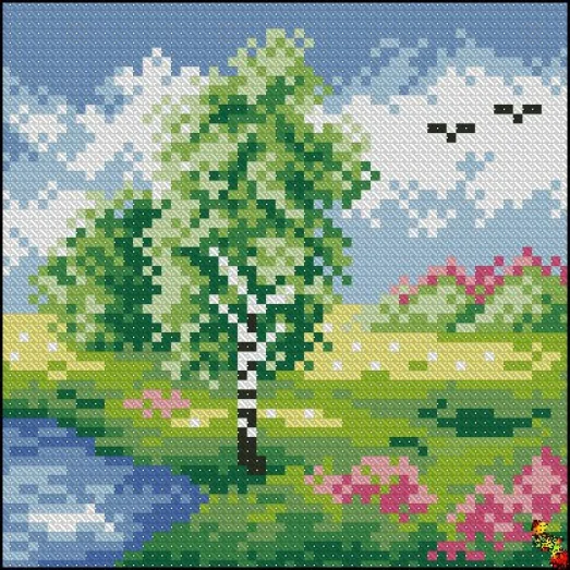 ФПК-5080 Весна в природе. Схема для вышивки бисером Феникс