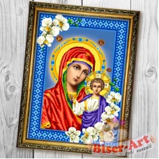 ВА-676А (А3) БМ Казанская в орхидеях. Схема для вышивки бисером БисерАрт