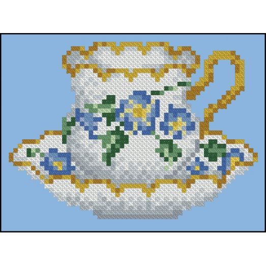 ФЧК-6108 Чайная чашка вьюнок. Схема для вышивки бисером Феникс