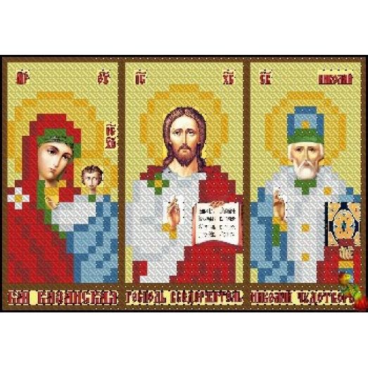 ИК6-0047(4) Иконостас Домашний (в красном). Схема для вышивки бисером Феникс