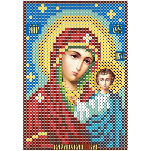 ИК6-0033 Казанская икона Богоматери. Схема для вышивки бисером Феникс