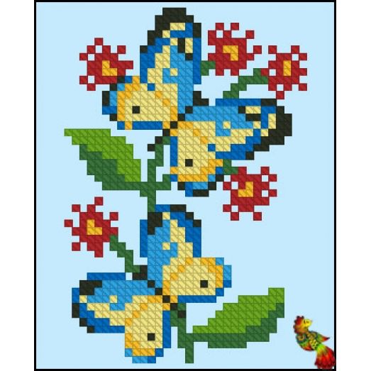 ФЧК-6117 Пара голубых бабочек. Схема для вышивки бисером Феникс