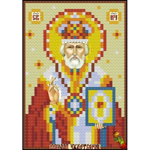 ИК6-0027(3) Св. Николай Чудотворец (золото). Схема для вышивки бисером Феникс