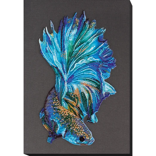 АВ-746 Синее золото. Набор для вышивки бисером на художественном холсте. Абрис Арт