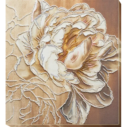 АВ-750 Пион. Набор для вышивки бисером на художественном холсте. Абрис Арт