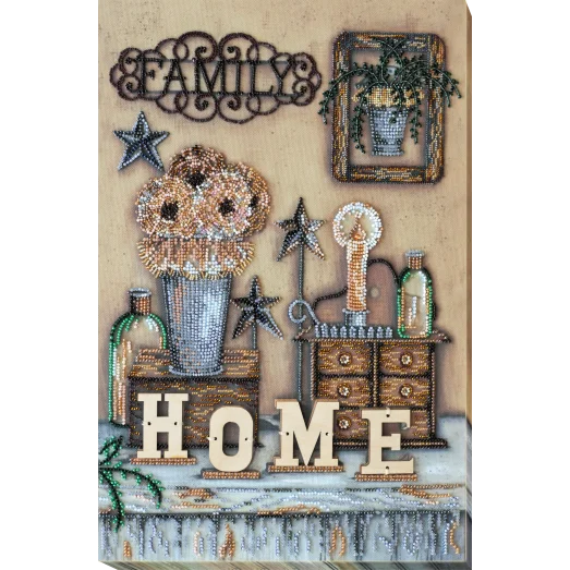 АВ-753 Семейный уют. Набор для вышивки бисером на художественном холсте. Абрис Арт