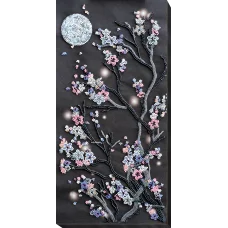 АВ-762 Ночная сакура. Набор для вышивки бисером на художественном холсте. Абрис Арт