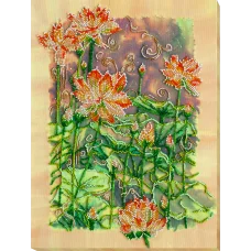 АВ-790 Лотосы на закате. Набор для вышивки бисером на художественном холсте. Абрис Арт