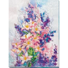 АВ-798 Нежно-розовый. Набор для вышивки бисером на художественном холсте. Абрис Арт