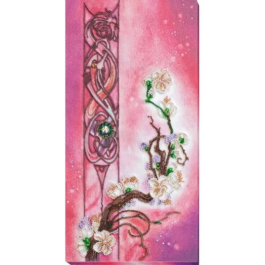 АВ-799 Цвет сакуры. Набор для вышивки бисером на художественном холсте. Абрис Арт