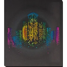 АВ-810 Ночь в городе. Набор для вышивки бисером на художественном холсте. Абрис Арт