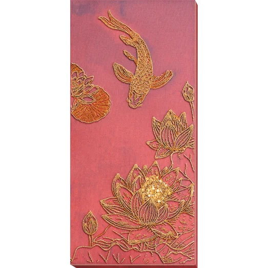 АВ-826 Кои красный. Набор для вышивки бисером на художественном холсте. Абрис Арт