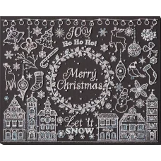 АВ-830 Серебряные искры.  Набор для вышивки бисером на художественном холсте. Абрис Арт