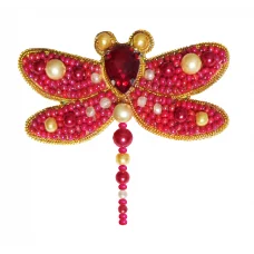 АБН-032 Набор для вышивания броши Стрекоза красная ТМ А-Строчка