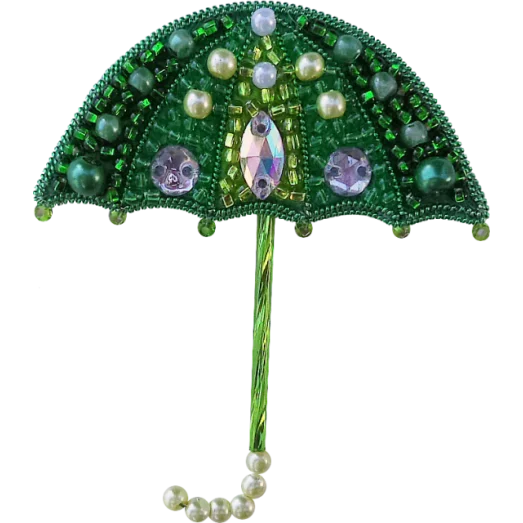 АБН-039 Набор для вышивания броши Зонтик (зеленый) ТМ А-Строчка