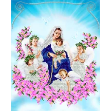 АС3-008 Богородица с ангелами. Схема для вышивки бисером А-Строчка