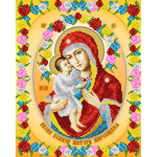 АС3-011 Икона Божей Матери Жировицкая. Схема для вышивки бисером А-Строчка