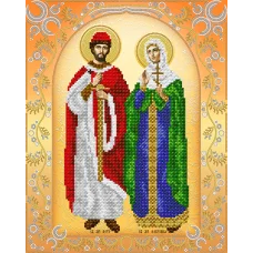 АС3-014 Святые Мученики Петр и Феврония. Схема для вышивки бисером А-Строчка
