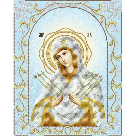 АС3-023 Семистрельная Пресвятая Богородица. Схема для вышивки бисером А-Строчка