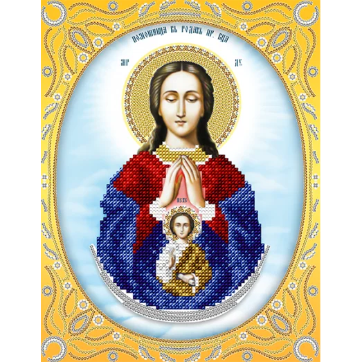 АС4-081 Икона Божей Матери Помощница в родах . Схема для вышивки бисером А-Строчка