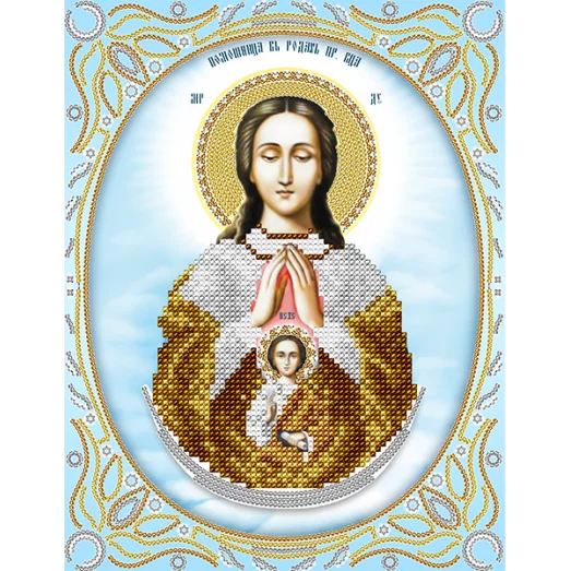 АС4-082 Икона Божей Матери Помощница в родах . Схема для вышивки бисером А-Строчка