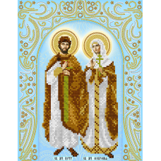 АС4-083 Святые Мученики Петр и Феврония. Схема для вышивки бисером А-Строчка