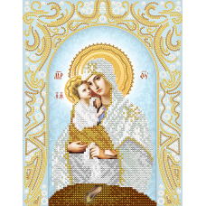 АС4-126 Почаевская икона  Божией Матери . Схема для вышивки бисером А-Строчка