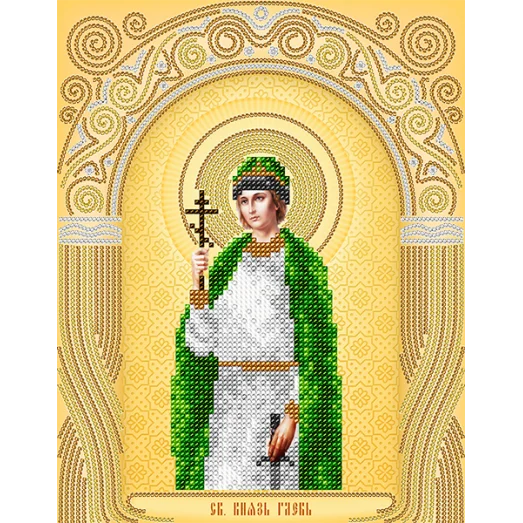 АС4-127 Св. князь Глеб . Схема для вышивки бисером А-Строчка