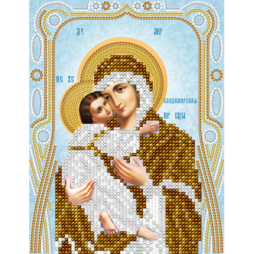 АС5-063 Владимирская Икона Божией Матери . Схема для вышивки бисером А-Строчка