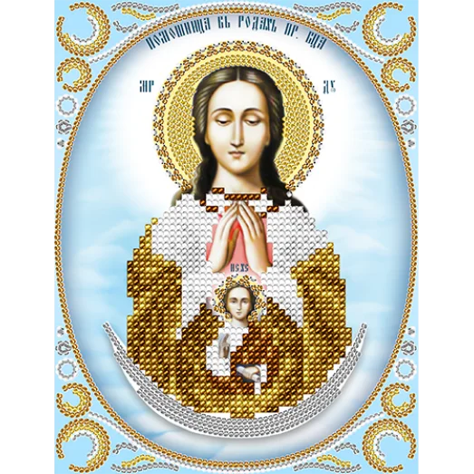 АС5-079 Икона Божей Матери Помощница в родах. Схема для вышивки бисером А-Строчка