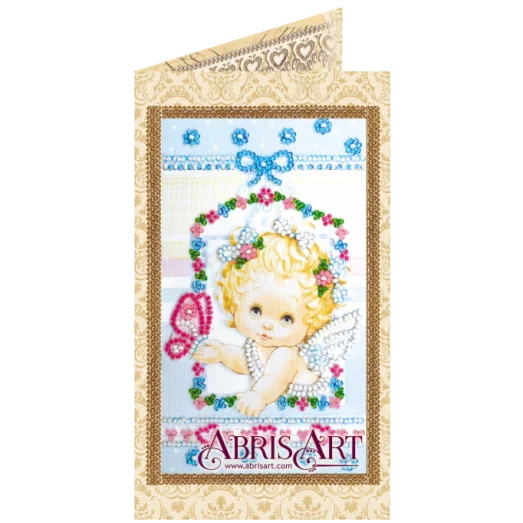 АО-136 Ангелочек. Набор-открытка для вышивки бисером Абрис Арт
