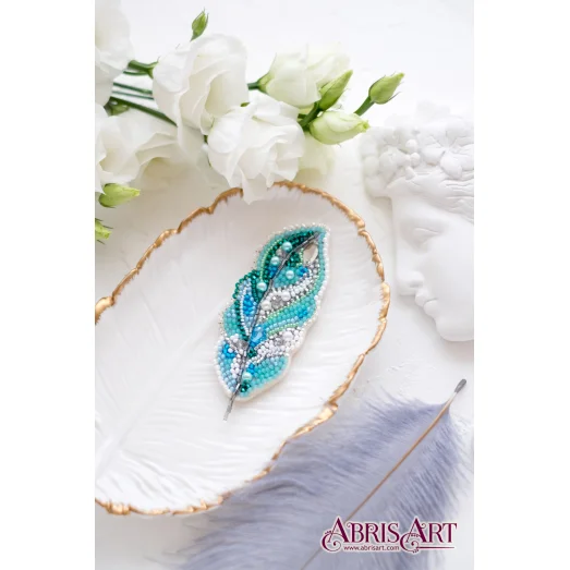 AD-058 Набор для вышивки бисером украшения Легкое перышко. ТМ Абрис Арт