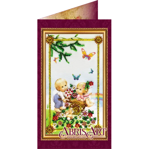 АО-017 Поздравляю-1. Набор-открытка для вышивки бисером Абрис Арт