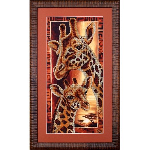 Б-057 Африка: Жирафы. Набор для вышивки бисером Магия канвы