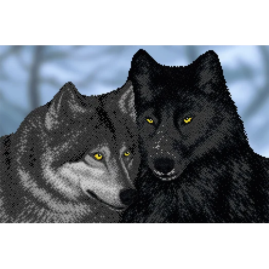 АХ2-016 Волки . Схема для вышивки бисером. А-Строчка