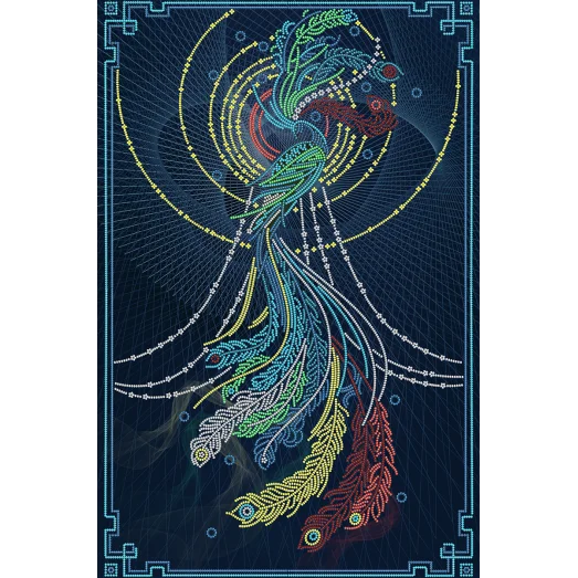 АХ2-059 Птица счастья (серия Элит) Схема для вышивки бисером. А-Строчка