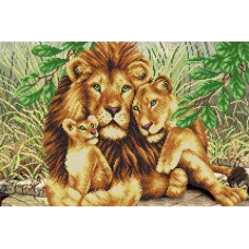 АХ2-071 Львиное семейство. Схема для вышивки бисером. А-Строчка