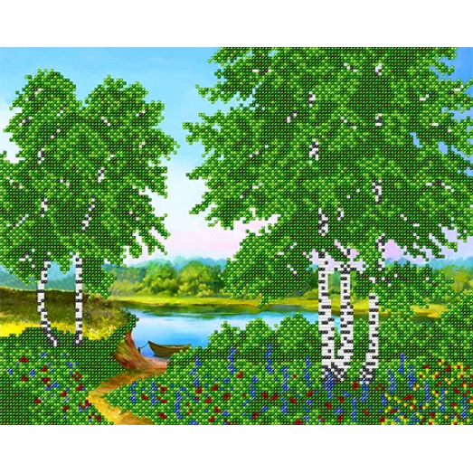 АК3-151 Березовая роща. Схема для вышивки бисером А-Строчка