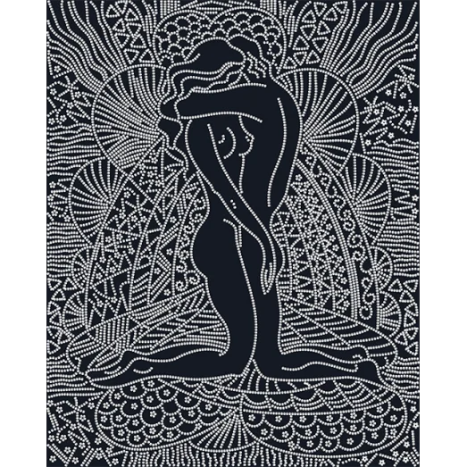 АК3-169 Влюбленные (белые) фон черный . Схема для вышивки бисером А-Строчка