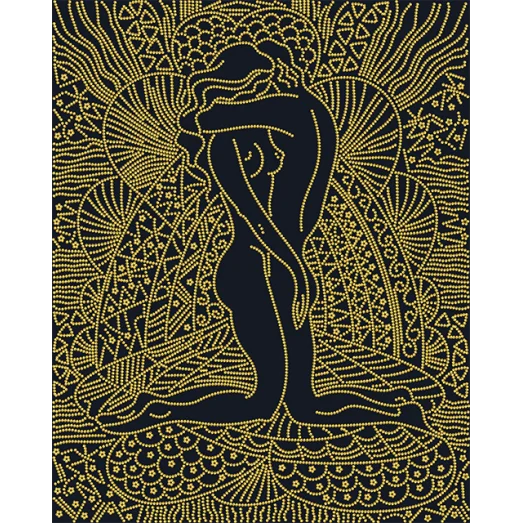 АК3-169 Влюбленные (золото) фон черный . Схема для вышивки бисером А-Строчка