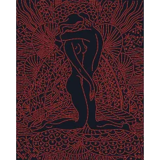 АК3-169 Влюбленные (красные) фон черный . Схема для вышивки бисером А-Строчка