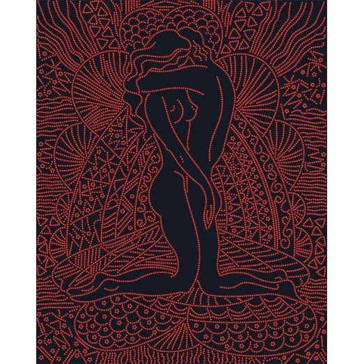 АК3-169 Влюбленные (красные) фон черный . Схема для вышивки бисером А-Строчка