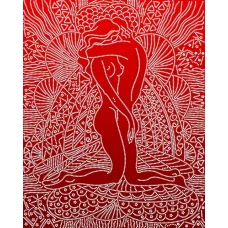 АК3-171 Влюбленные (белые) фон красный. Схема для вышивки бисером А-Строчка