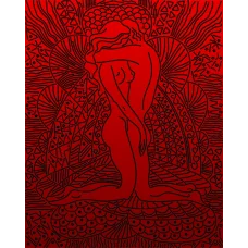 АК3-171 Влюбленные (черный) фон красный. Схема для вышивки бисером А-Строчка