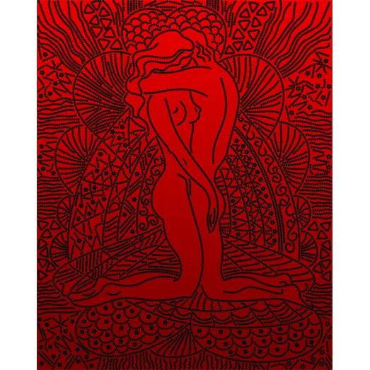 АК3-171 Влюбленные (черный) фон красный. Схема для вышивки бисером А-Строчка