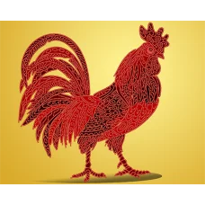 АК3-185 Огненный петух. Символ успеха и процветания. Схема для вышивки бисером А-Строчка