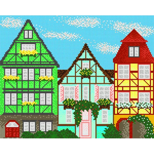 АК3-191 Европейские домики. Схема для вышивки бисером А-Строчка