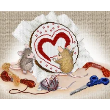 АК3-204 Мышки-рукодельницы. Схема для вышивки бисером А-Строчка