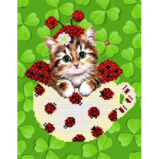 АК4-006 Букашка в чашке. Схема для вышивки бисером А-Строчка