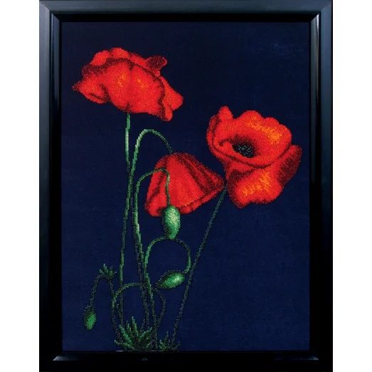 Б-051 Алые маки. Набор для вышивки бисером Магия канвы